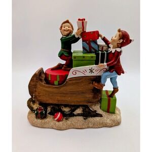 Once Upon A Christmas ELVES & SLEIGH Figurine Kathy Ireland HOME by Gorham